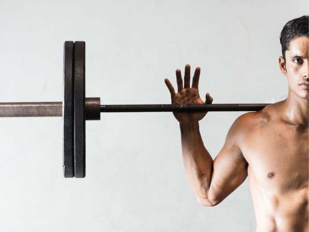 A man lifting a weight